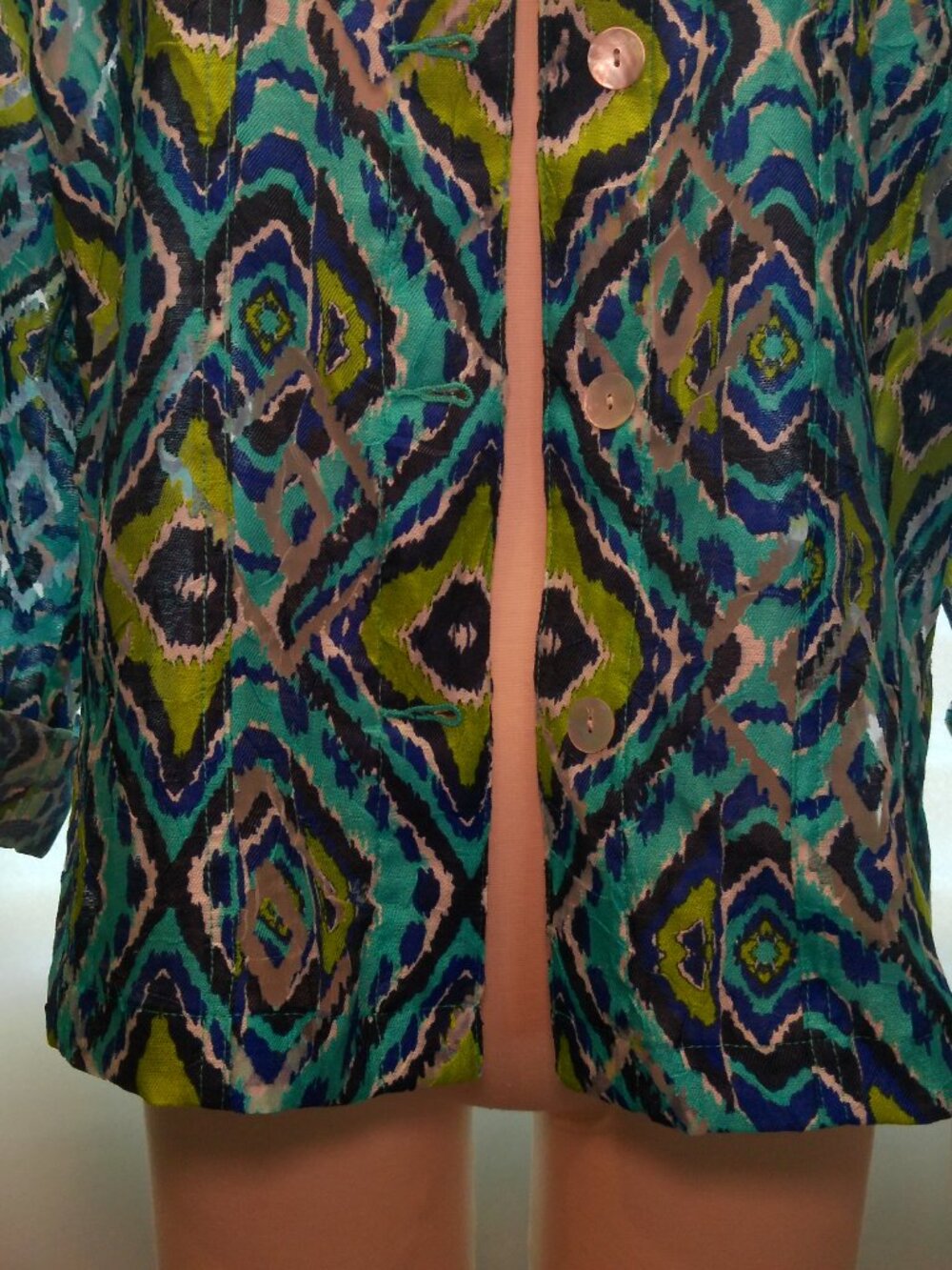 Jacket Ruby Rd Lightweight Blue Green Size 16 - Picture 3 of 16